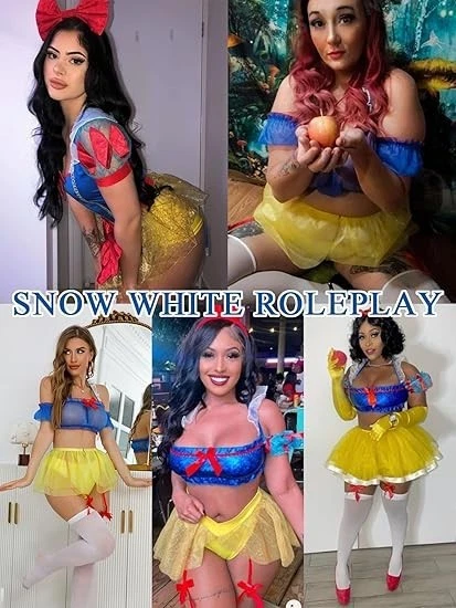 Sexy conjunto de lencería cosplay de 7 piezas para mujer - Top corto halter, mini falda Foto 2 de 4