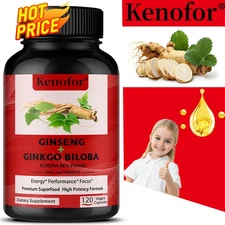 Ginkgo Biloba + Ginseng Capsules - Improved Endurance - Increased Energy
