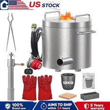 12KG Propane Melting Furnace Kit Stainless Steel 2700 F Metal Casting Smelter