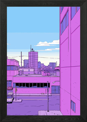 Lofi Pink Retro Framed Wall Art Poster Canvas Print Picture