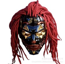 New Cyberpunk Joker Masks w Red Braids Cosplay Clown Costume Party Scary Villian