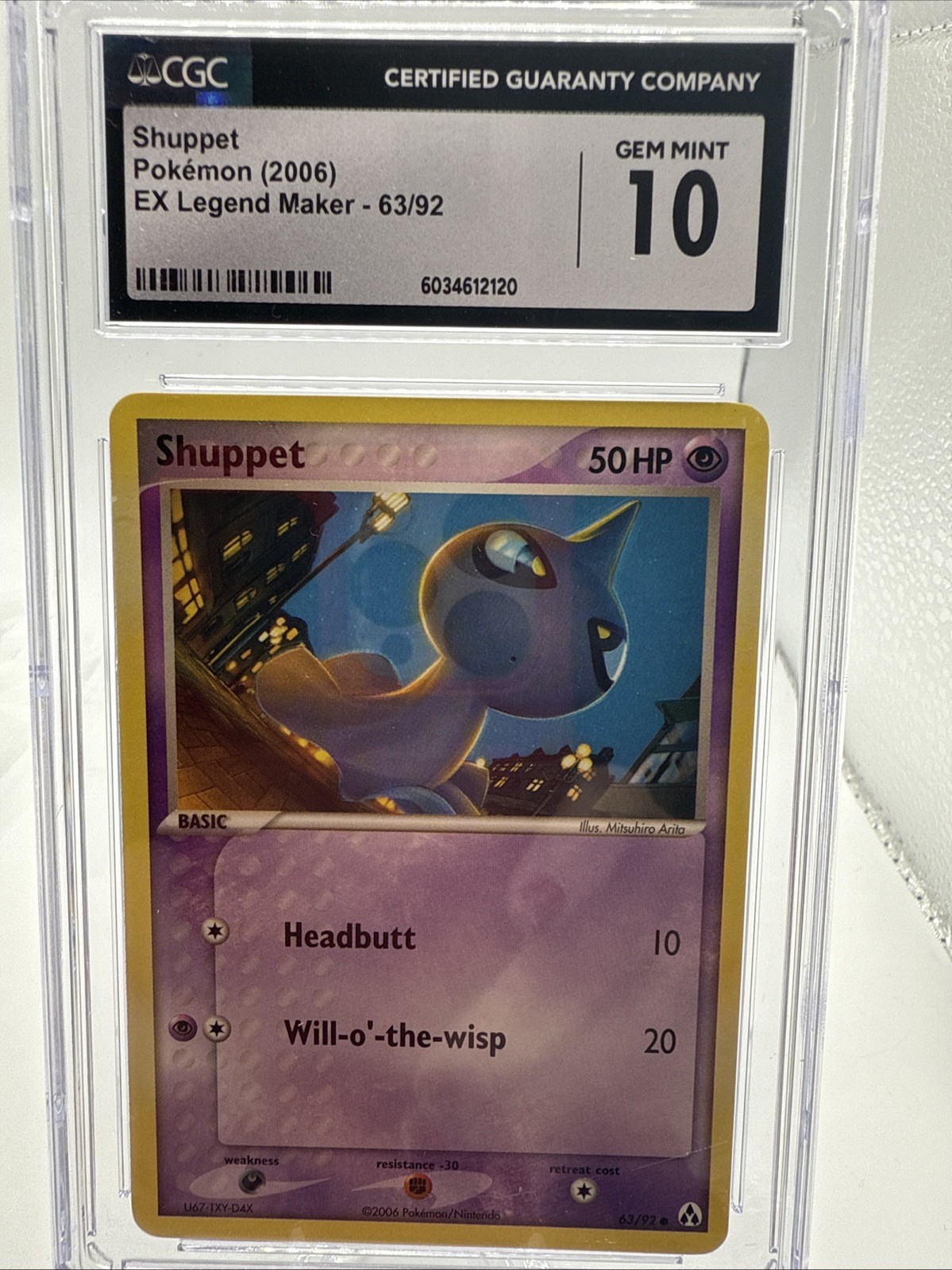 CGC 10 Shuppet ex Legend Maker Pokemon Card 63/92 2006 Non Holo