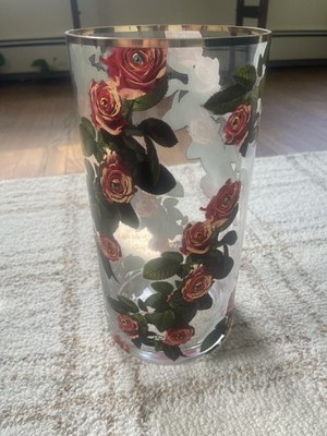 Seletti TOILETPAPER Roses Cylindrical Glase Vase Medium 11.8'' Designer Decor