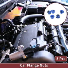 5 Pcs M5 Car Flange Nuts Aluminum Alloy,Plastic Rubber Ring Flat Hex
