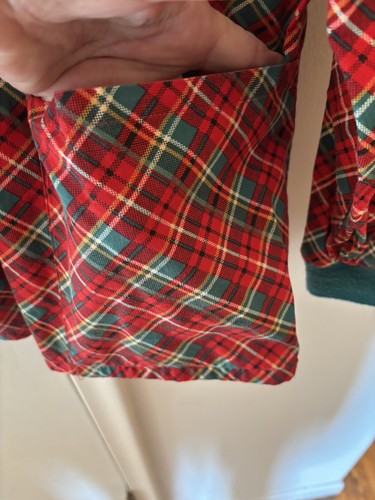 Scrub Jacket Women’s Large Used Plaid Holiday - Picture 5 of 6