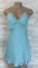 VICTORIA SECRET SATIN BLUE BABY DOLL LINGERIE Size Small
