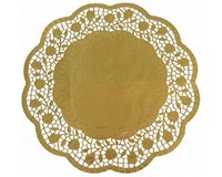 4X Deko-Tortenspitzen Rund Gold Ø 36 Cm