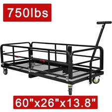 750 LBS Hitch-Mounted Cargo Basket Folding Vehicle Cargo Carrier Fit 2" Receiver