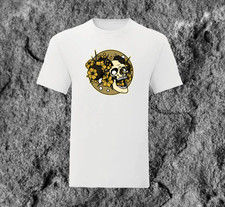 Maglietta unisex T-shirt stile FLOWER SKULL D310