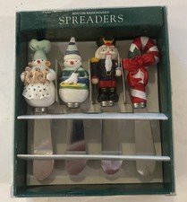 Boston Warehouse Christmas Spreaders Set of 4 Stainless Steel 1996 Made in USA