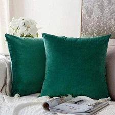 MIULEE Pack of 2 Velvet Soft Solid Decorative Square Throw Pillow Covers Cushion