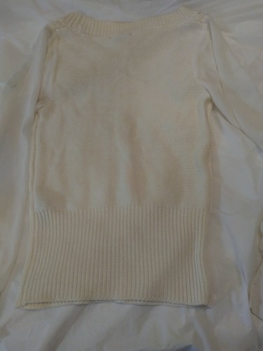 XOXO women's cable knit cotton acrylic sweater sleeves polyester sheer M - Picture 5 of 9