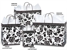 Floral BROCADE Gloss Design Print Gift Paper Bag ONLY Choose Size