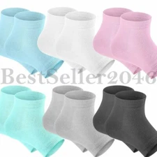 6 Pairs Moisturizing Gel Heel Socks Open Toe Socks for Dry Hard Cracked Heels