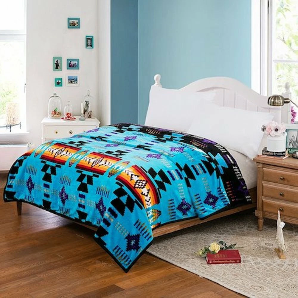 Turquoise blanket queen hot sale