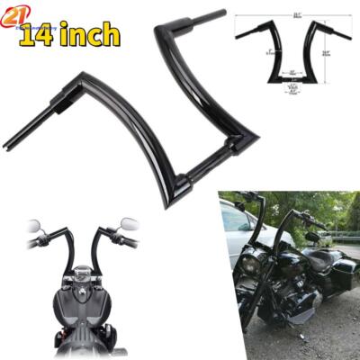 Black 14'' Hanger Handlebar Steel for Harley Dyna Street Bobs FXDB 2006-2017