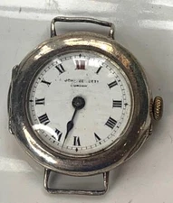 Antique Trench Style Watch Head - 925 SILVER -  project/spare/repairs