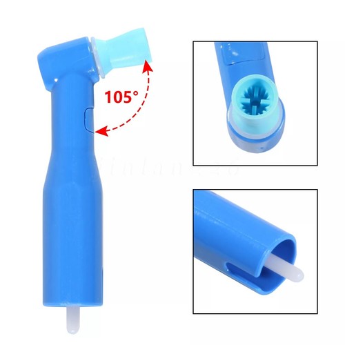 100 pcs Dental Disposable Prophy Angles soft 105° Angle Latex Free blue - Bild 13 von 24