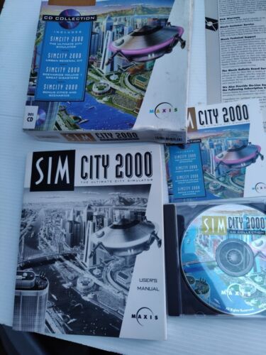 Sim City 2000 DOS CD Collection (PC 1994) - Complete Vintage Big Box Set - Picture 2 of 10