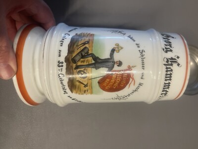 Alter Zunftkrug 1893 Schlosser Maschinist Bierkrug Reserviestenkrug