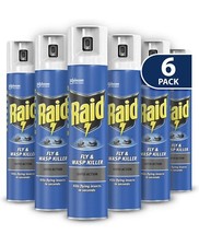 6 X RAID FLY & WASP KILLER SPRAY 300ML Fresh Fragrance