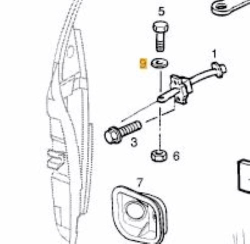 Opel Calibra Corsa Omega Buchse Halteband Türbremsenstütze 