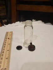 Vintage Evenflo Mini 3 Inch Baby Doll Glass Bottle w/ Nipple-Ring-Seal  USA
