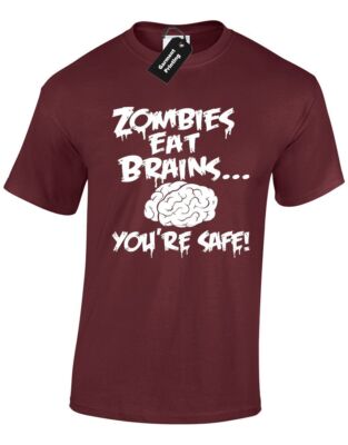 ZOMBIES EAT BRAINS HERREN T-SHIRT SAFE SARKASTISCH NEUHEIT NEGAN RICK APOCALYPSE NEU
