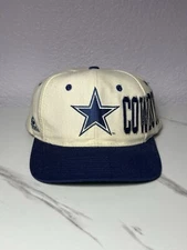 Vintage Dallas Cowboys Hat Cap Snapback White Blue Apex One Star Spell Out Logo