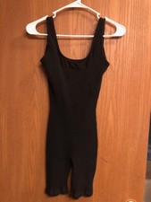 Vtg. Baryshnikov Bodywear Black 1 Piece Dance,Exercise Ribbed Bodysuit