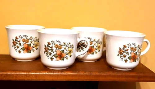 Vintage Corelle/Corning “Indian Summer” Set Of 4 Coffee/Tea Cups