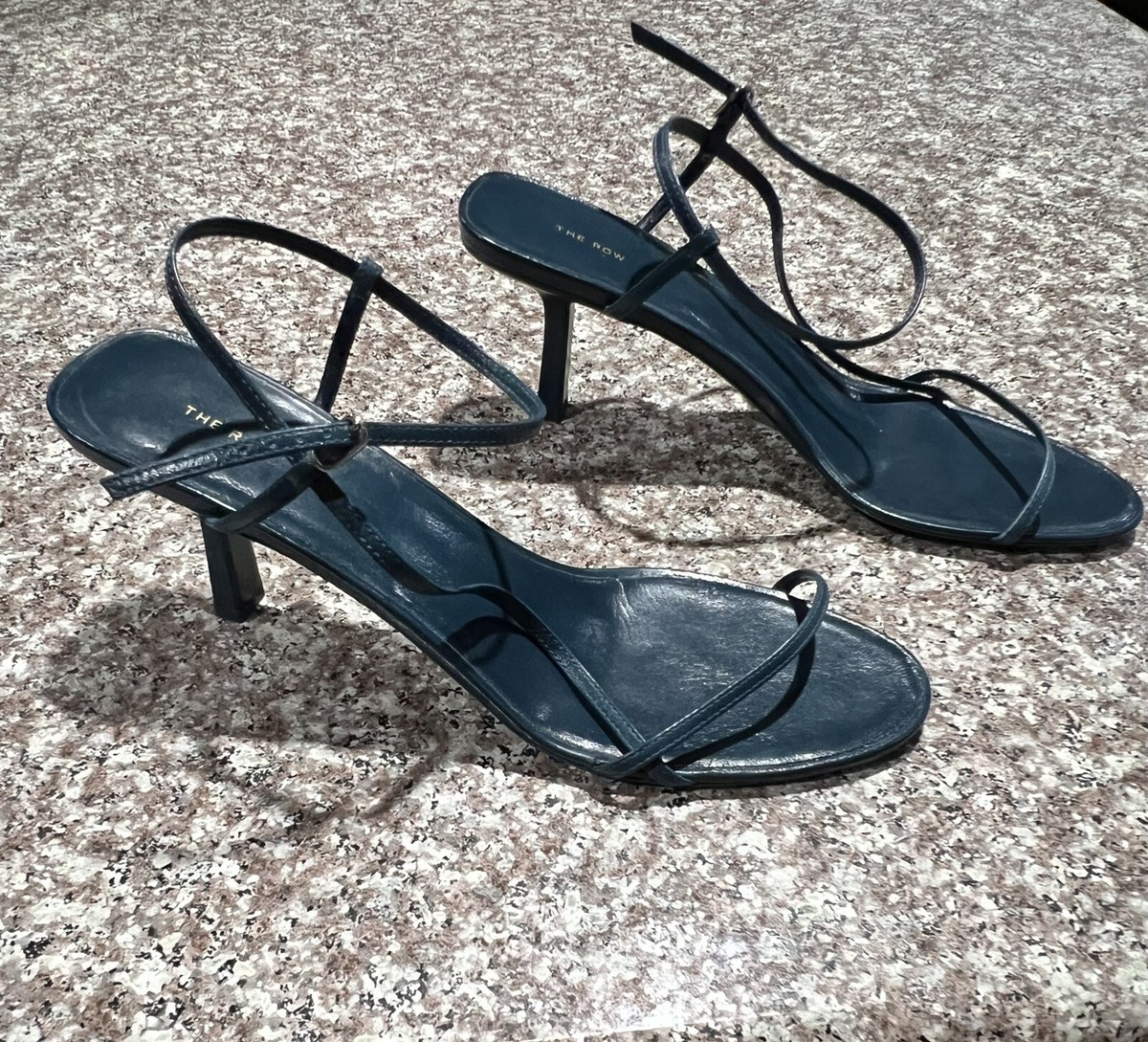 The Row Leather Slingback Sandal Blue Strappy Shoes Size 40 The Row Leather Slingback Sandal Blue Strappy Shoes Size 40