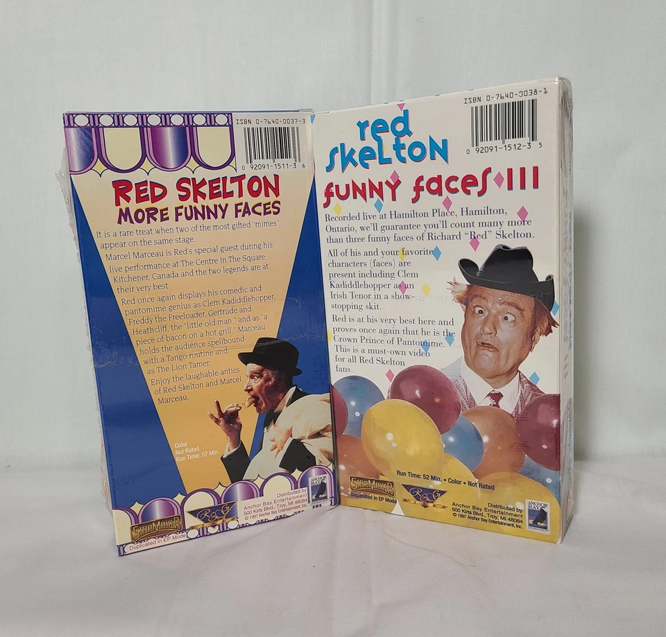 Lot Of 2 Red Skelton Vhs Tapes More Funny Faces & Funny Faces 3 NEW Both Sealed - Image 2 of 4