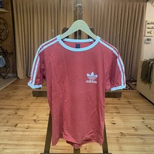 adidas red retro t-shirt three stripes size Medium