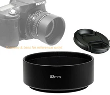 52 mm Metal Screw-in Hood Shade for Standard Lens 58mm Cap for Nikon Nikkor Sony