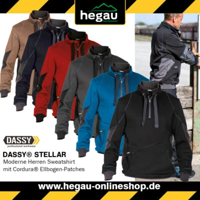 Dassy Stellar moderne Herren Sweatshirt | Cordura® Ellbogen-Patches