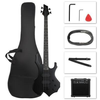 School Band 44 Inch Matt Electric Bass Guitar H-H Pickup With 20W Amp,Tools