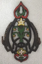 Decorative Cast Iron Double Key Hook Hand Painted