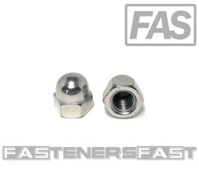 FASTENER CART (5) 1/2-13 Stainless Steel Hex Acorn Cap Nuts 316 Marine Grade Stainless Steel
