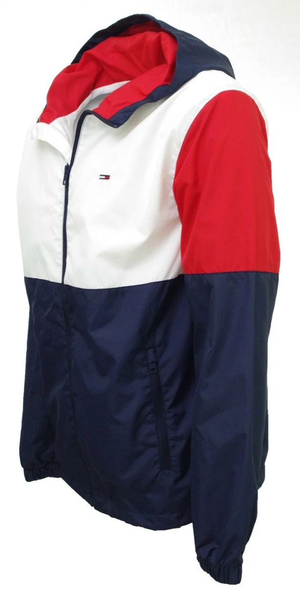 TOMMY HILFIGER JEANS veste homme TJM nylon colorblock DM10165 bleu blanc  rouge