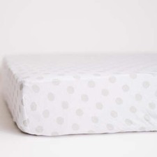 Gray Polka Dot Fitted Crib Sheet - 100 Cotton Baby Bedding for Boy/Girl Nursery