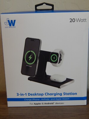 Just Wireless Portable 3 in 1 Desktop Charging Station 20W for Apple Android