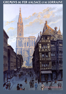 Plakat Eisenbahn Elsass-Lothringen - Straßburg