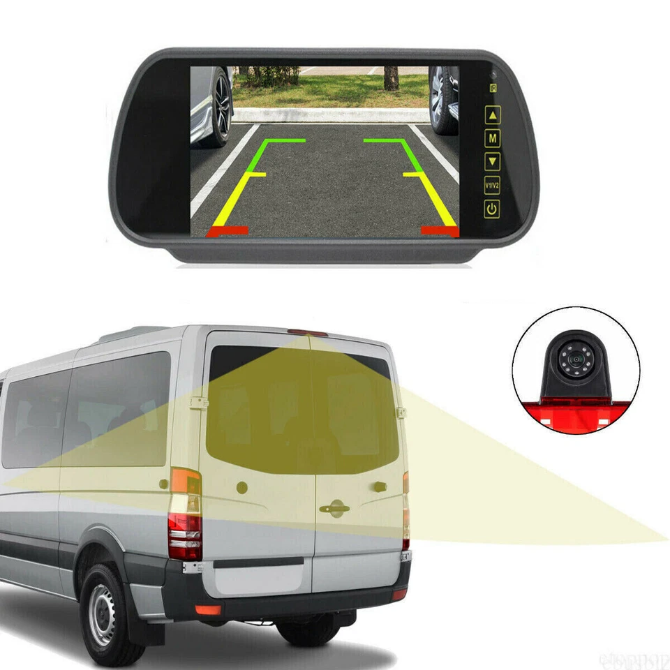 Backup Rear View Camera 7''Monitor Brake Light For Mercedes Benz Sprinter Van - Image 2 of 4