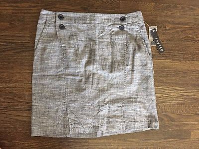 NWT SANDRO STUDIO Womens sz 16 Gray Decorative Button Front Pockets Skirt