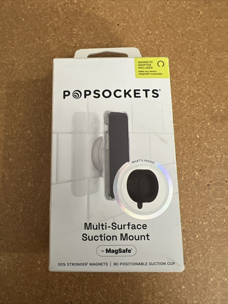 Popsockets MAGSAFE MULTI-SURFACE Suction Mount Black NEW OPEN BOX!