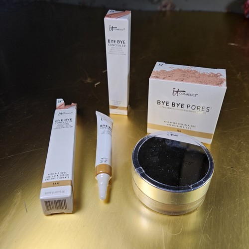 It Cosmetics Bye Bye Pores Concealer and Finishing Powder Tan New in Box - Picture 2 of 5