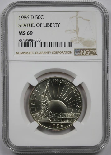 1986-D Statue of Liberty 50C NGC MS 69 Modern Commemorative Half Dollar