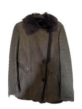 Leather Lamb Skin Fur Jacket Grey Winter