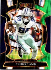 2025 Panini Select #98 CeeDee Lamb Black and Green Prizm Shock